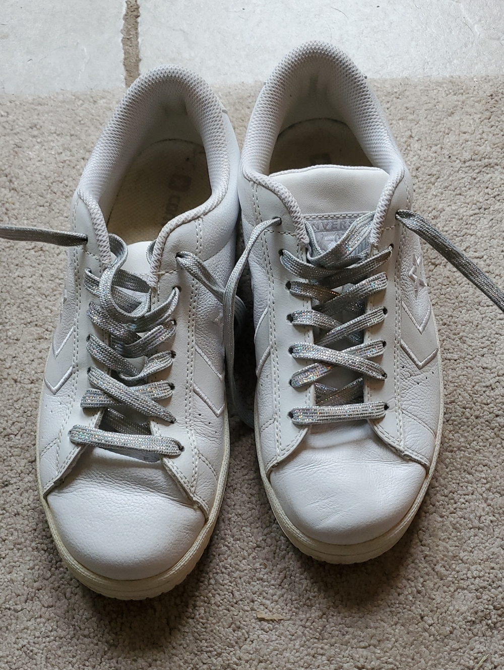 Classic White Women's Sneakers with Silver Laces